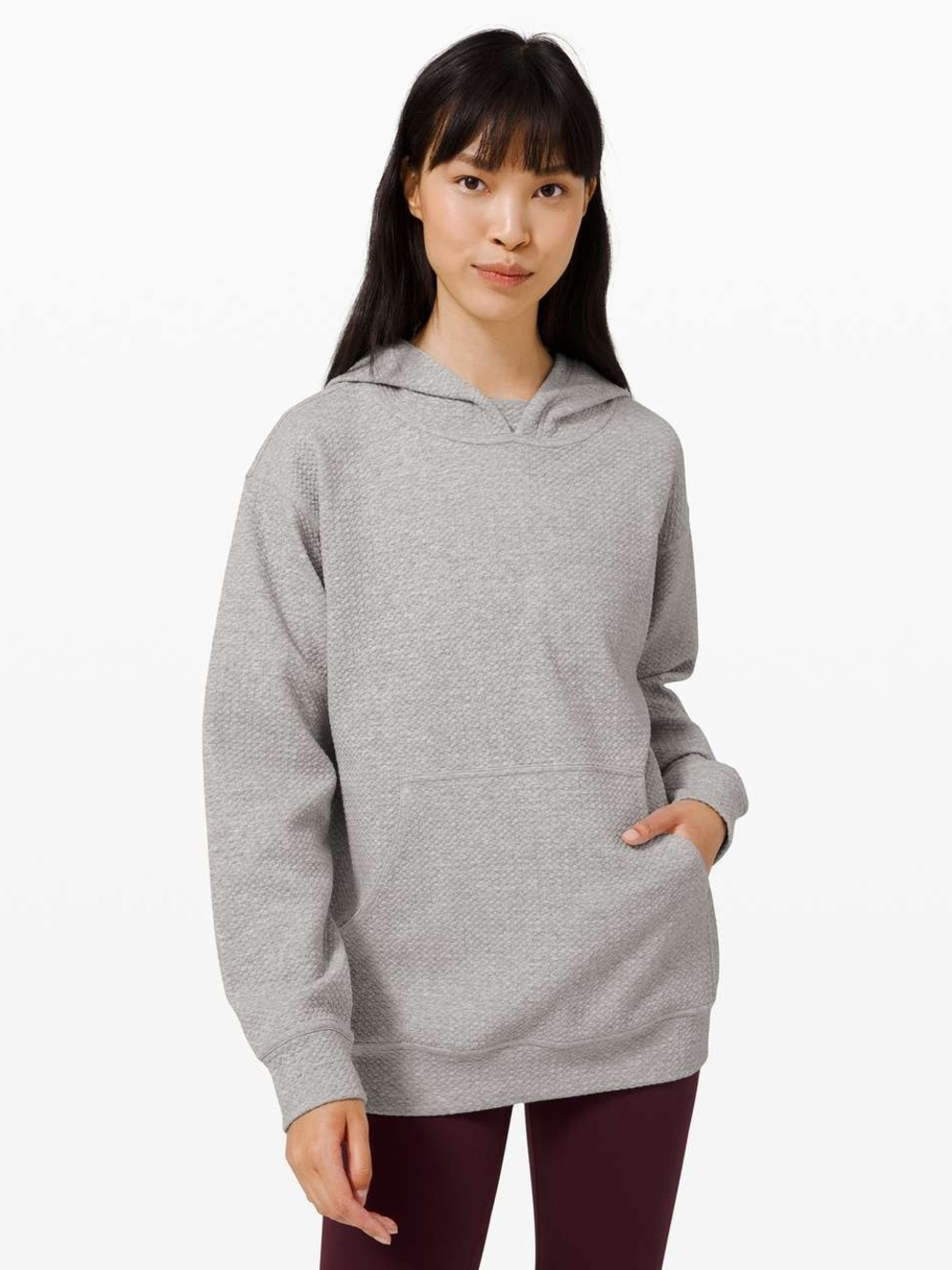 Lululemon All Yours Hoodie Bubble Dot Heathered Light Grey Size 8